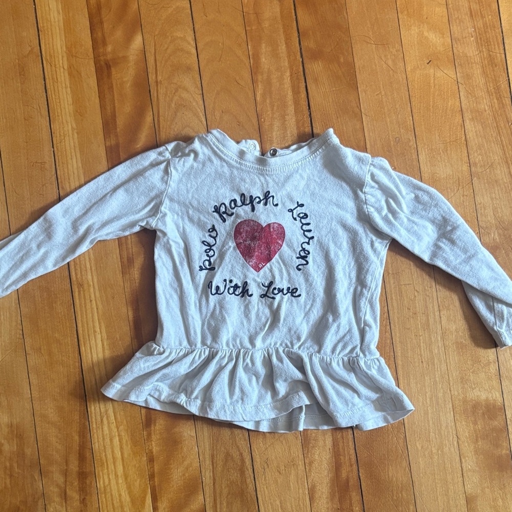Polo by Ralph Lauren Kids Gray Long Sleeve with Heart Design
